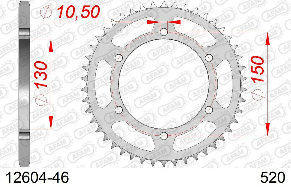 AFAM Kettensatz Stahl 520 XMR3 16x46 - Yamaha XJ 600 N Diversion 2009-16 - 01270134