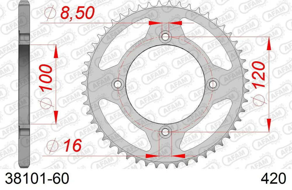 AFAM Kettensatz Stahl 420 R1-G 11x60 - Beta RR 50 Enduro 2018-20 - KIT108151