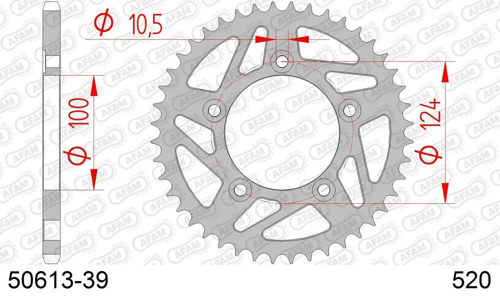 50613-39 AFAM Kettensatz Stahl 520 XHR2-G 15x39 - Ducati 1100 Scrambler 2018-23 - 05092100