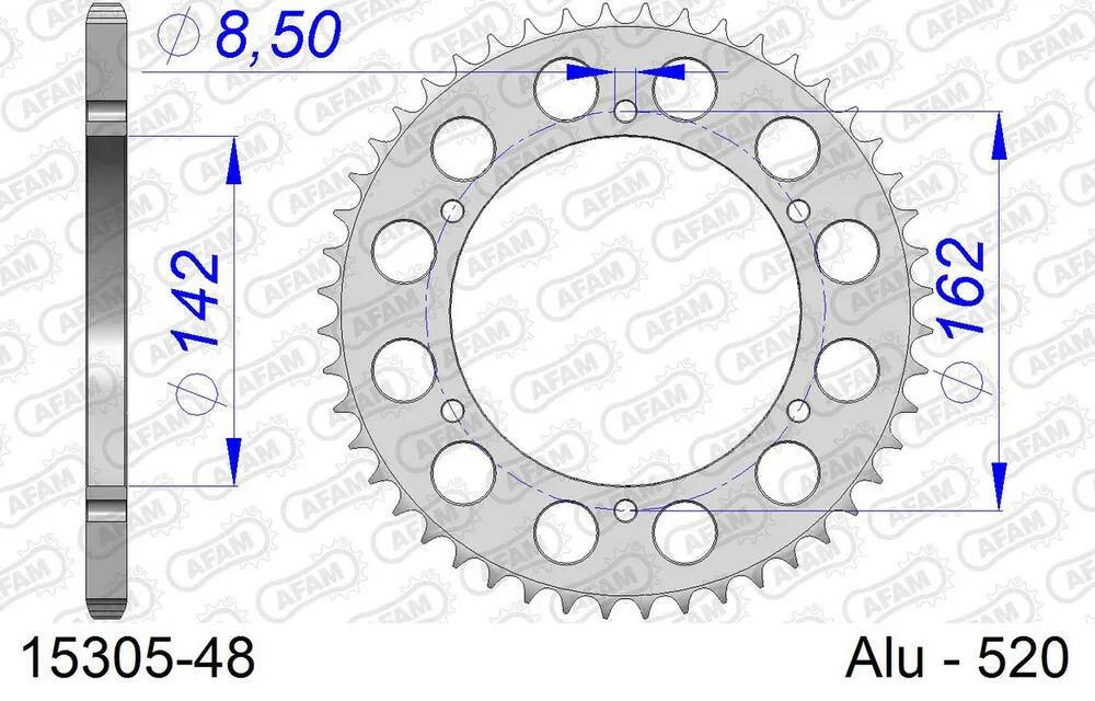 AFAM Kettensatz Aluminium 520 MR2-G 12x48 - Suzuki PE 175 1980-82 - 01518751