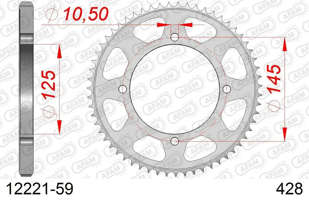 AFAM Kettensatz Stahl 428 XMR2-G 20x59 - Yamaha XVS 250 Dragster 2001-03 - 01226165