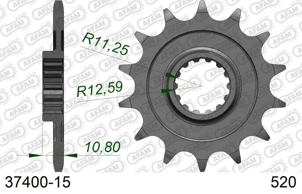 AFAM Kettensatz Aluminium 520 XRR3-G 15x46 - Aprilia SXV 450 Supermoto 2006-13 - 03651636