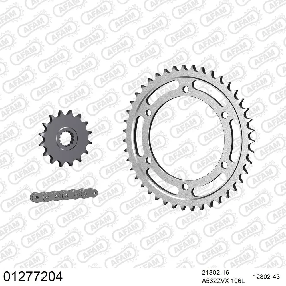AFAM Kettensatz Stahl 532 ZVX 16x43 - Yamaha YZF 750 R 1993-98 - 01277204