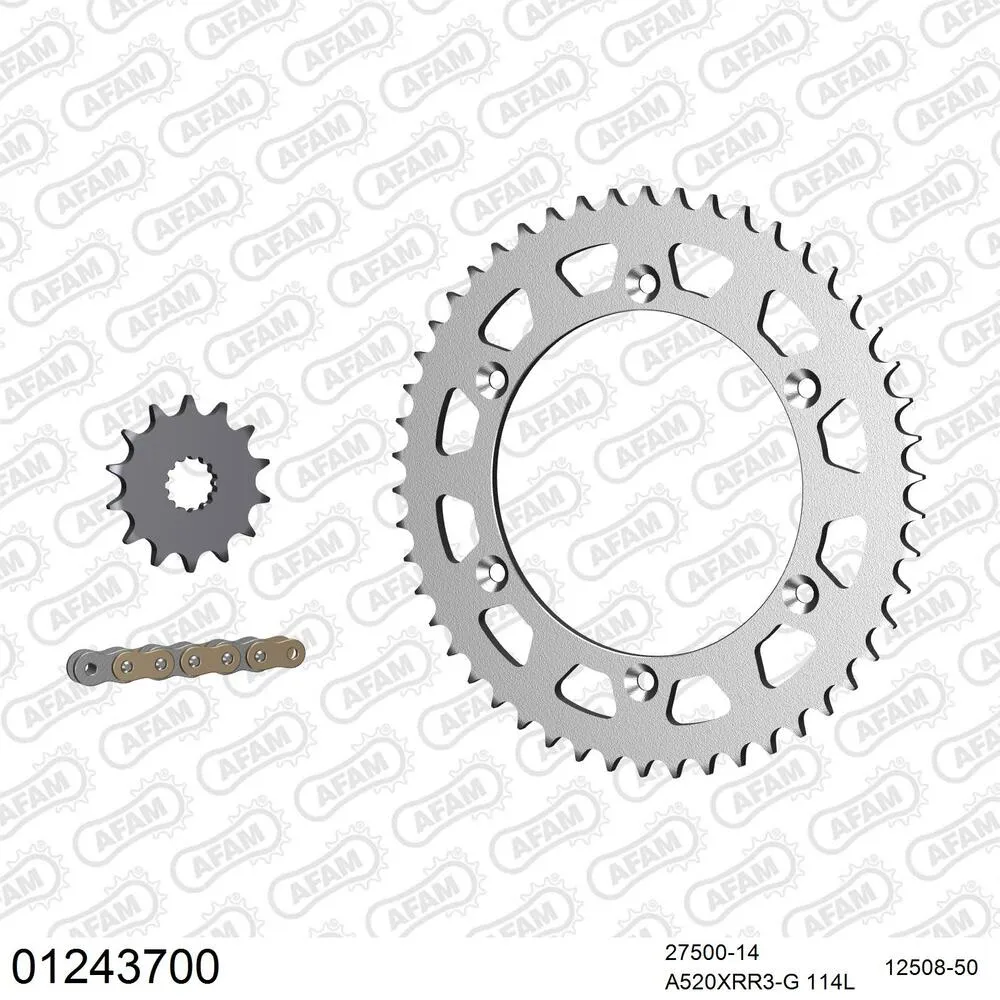 01243700 AFAM Kettensatz Stahl 520 XRR3-G 14x50 - Yamaha WR 400 F 1998 - 01243700