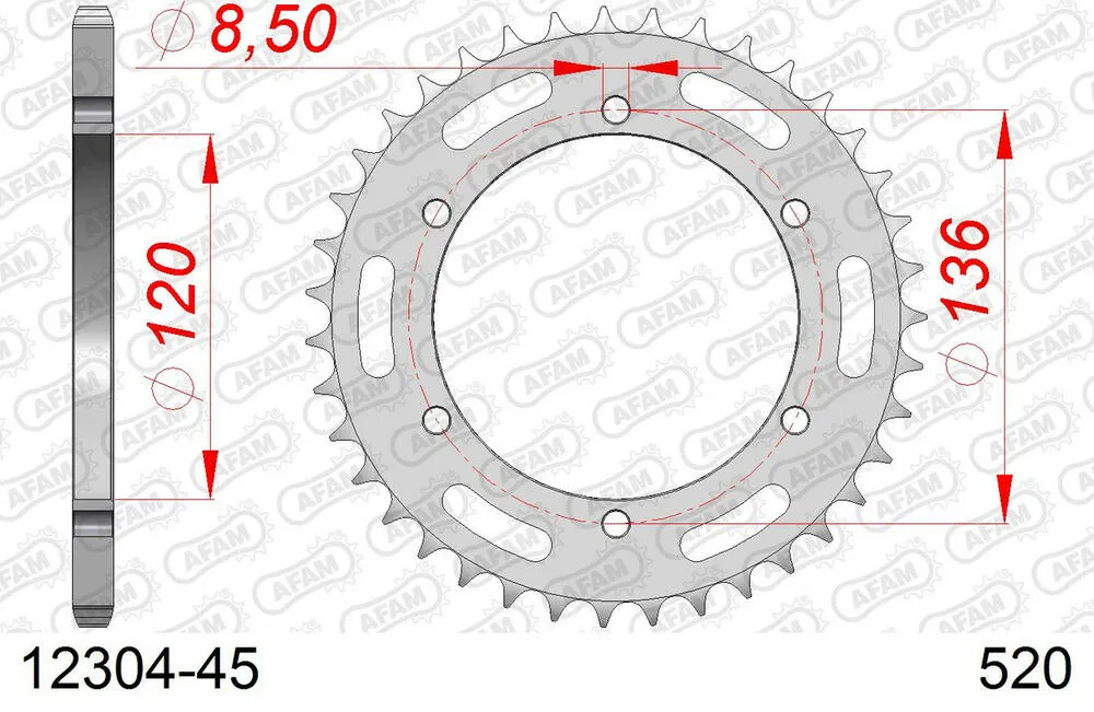 AFAM Kettensatz Stahl 520 XRR3-G 14x45 - Yamaha TDR 250 1988-92 - 01226636