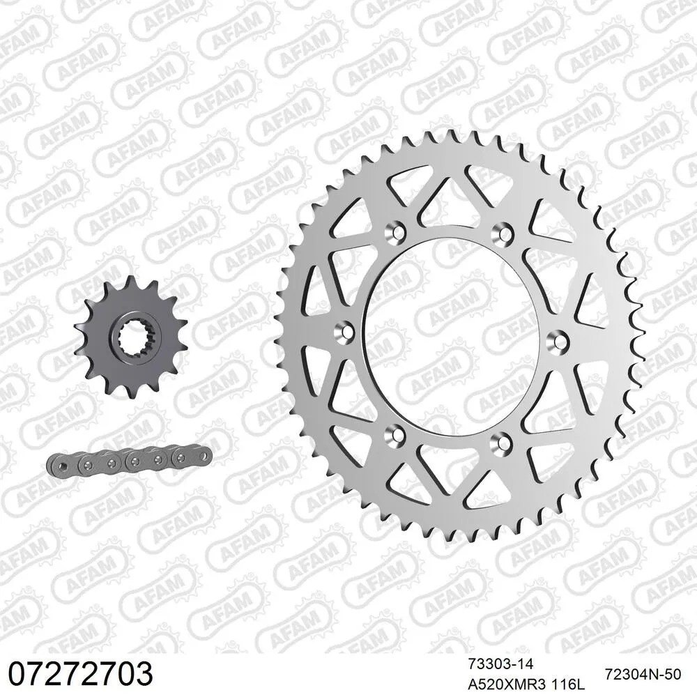 07272703 AFAM Kettensatz Aluminium 520 XMR3 14x50 - KTM SXC 625 2003-07 - 07272703
