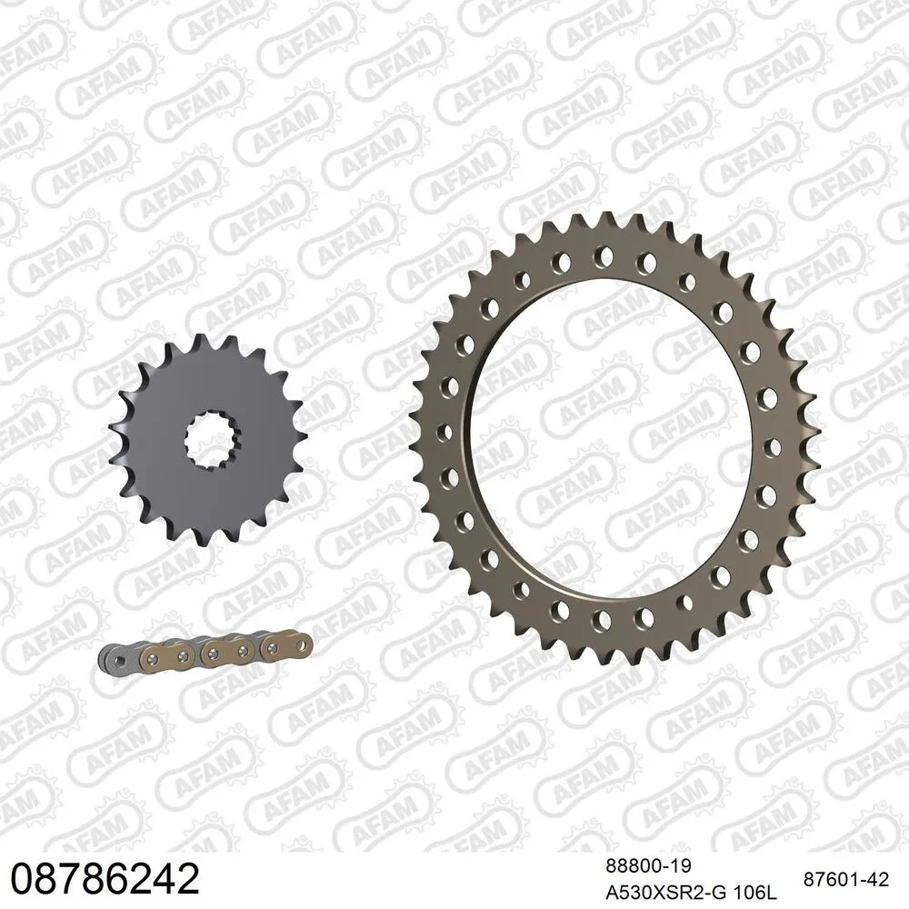 08786242 AFAM Kettensatz Aluminium 530 XSR2-G 19x42 - Triumph Daytona 955 i 2002-03 - 08786242