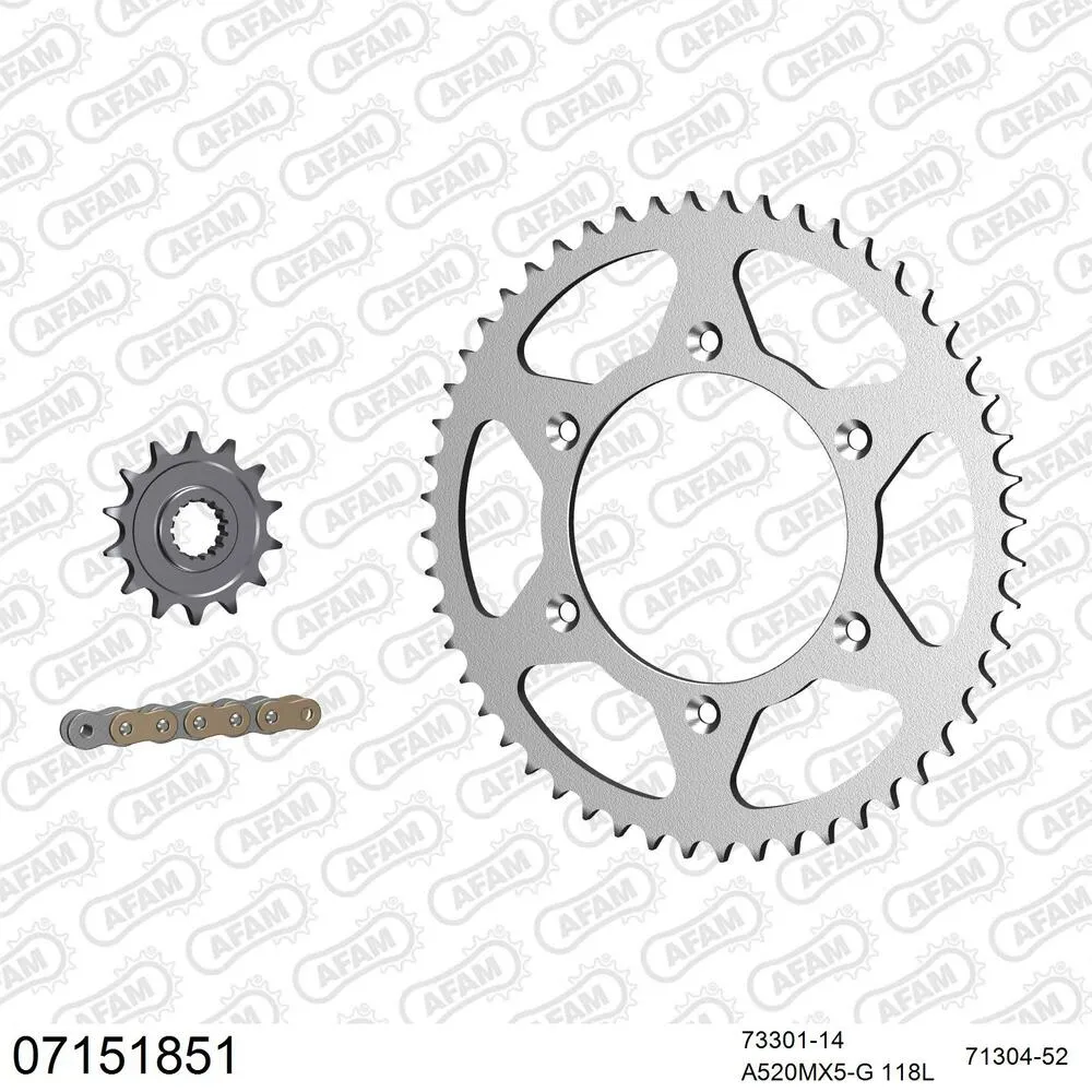 AFAM Kettensatz Stahl 520 MX6-GG 14x52 - KTM XC-F 450 2008-09 - 07151851