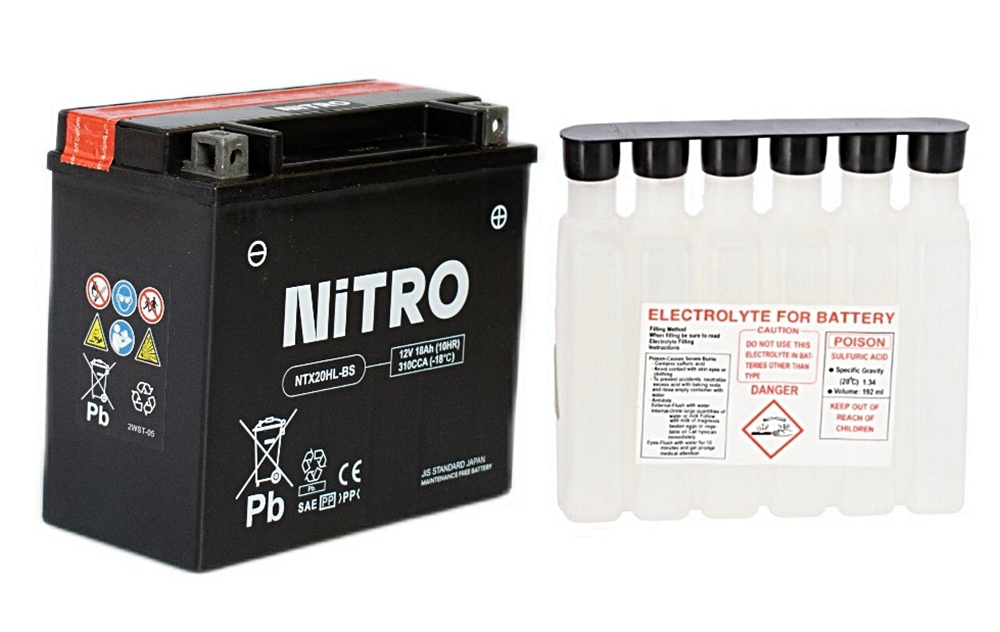 Nitro NTX20HL-BS AGM Batterie 12V 18 Ah mit Säurepack