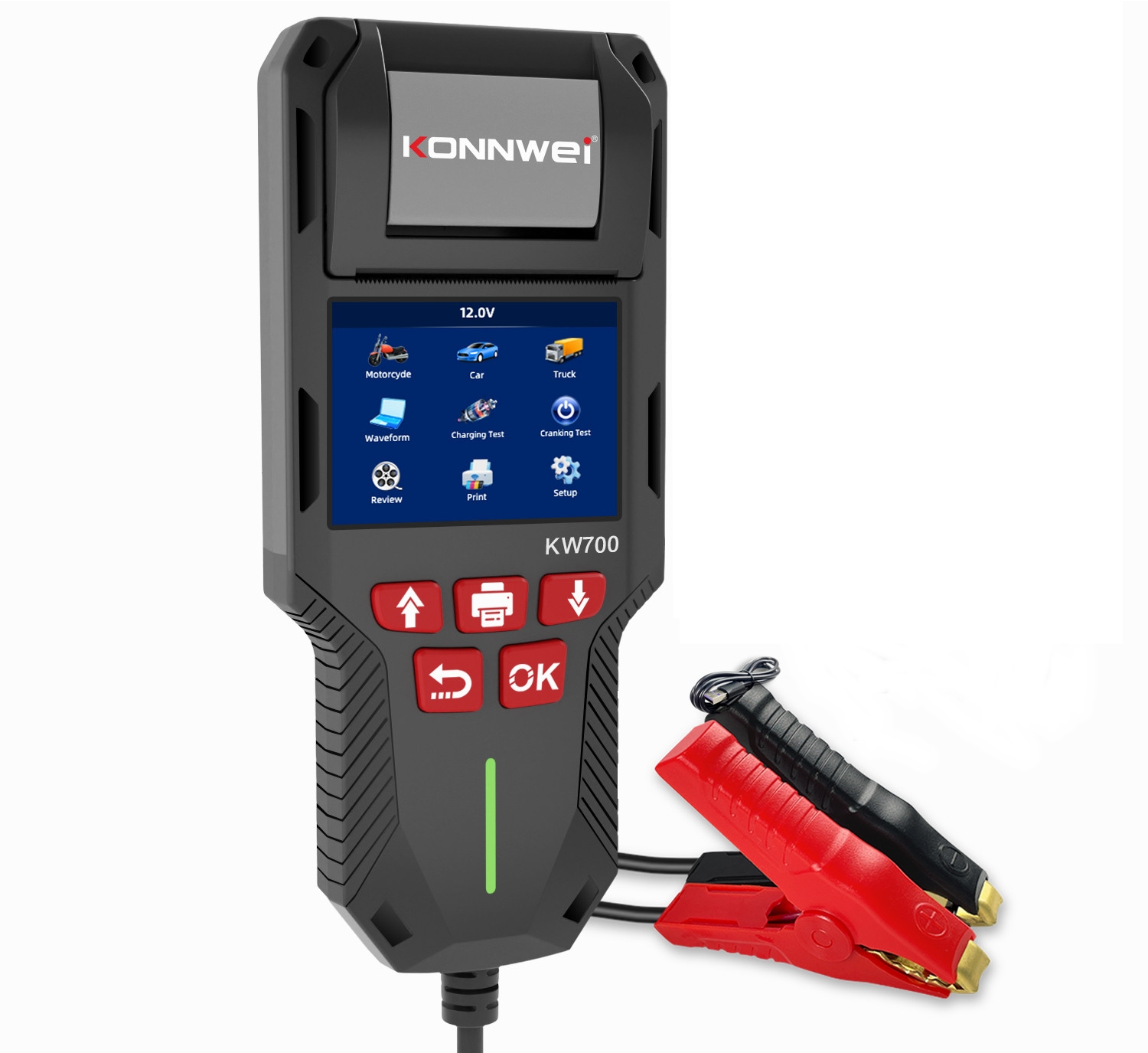 Konnwei KW700 Auto / Motorrad / LKW Batterie & Bordelektrik Testgerät 12 / 24 Volt - 2000 CCA Konnwei KW700 Auto / Motorrad / LKW Batterie & Bordelektrik Testgerät 12 / 24 Volt - 2000 CCA