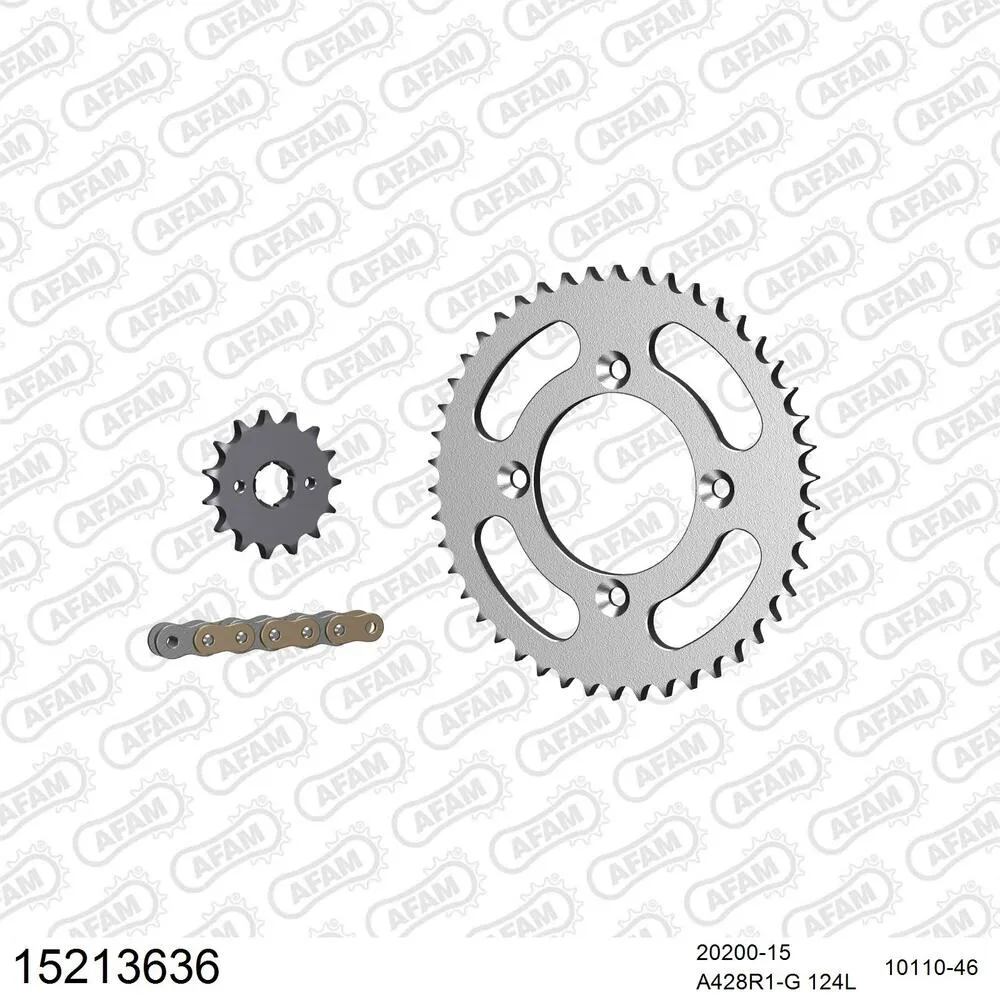 AFAM Kettensatz Stahl 428 R1-G 15x46 - AJP PR3 125 Supermoto 2008-15 - 15213636