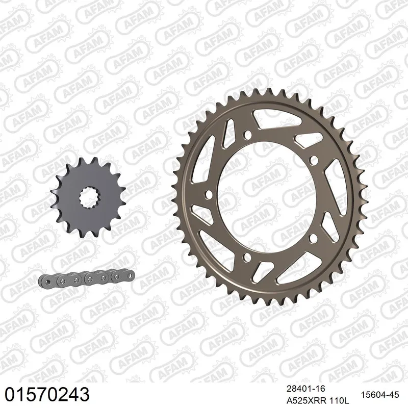 01570243 AFAM Kettensatz Aluminium 525 XMR3 16x45 - Suzuki GSX-R 600 2001-03 - 01570243