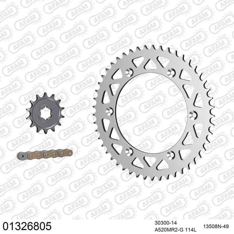 01326805 AFAM Kettensatz Aluminium 520 MR2-G 14x49 - Yamaha YZ 250 1987-89 - 01326805