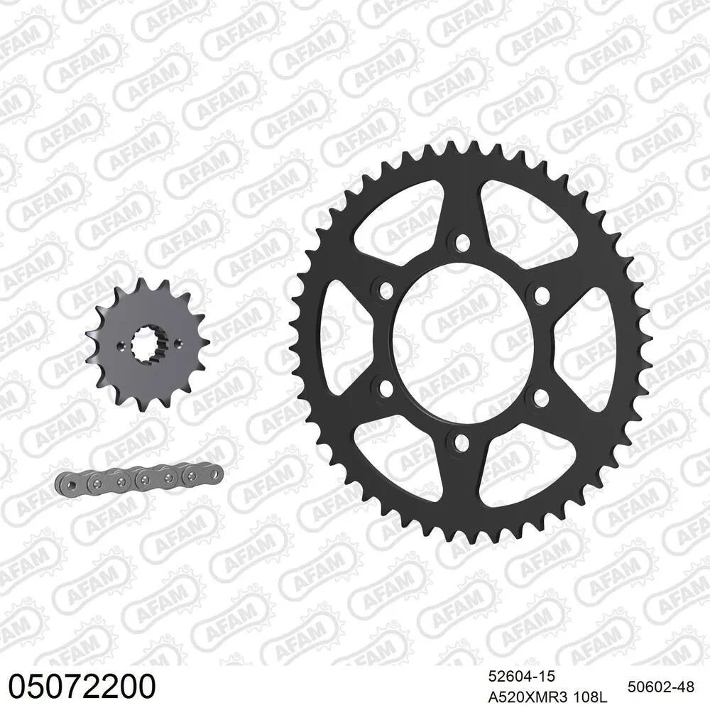 AFAM Kettensatz Stahl 520 XMR3 15x48 - Ducati 620 Multistrada 2005-06 - 05072200